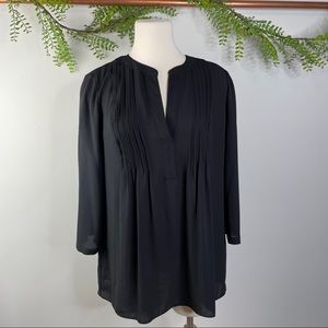 BCBGMaxAzria Gena Split neck long sleeve blouse - XS